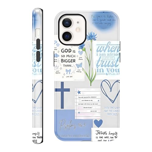 Cute Blue Jesus Christian Phone Case for iPhone 12/12 Pro 6.1'' - color: Blue, size: iPhone 12/iPhone 12 Pro