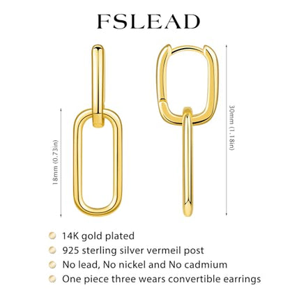 14K Gold Earring Cross Waterdrop Butterfly Heart Knot Earrings for Women Gold Silver Cross Leverback Drop Gold Silver Teardrop Hoop Dangle Earring White Gold Dangle Drop Earring - color: Gold- Paperclip Dangle Earrings