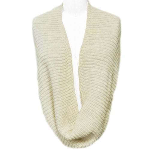 Wrapables Thick Knitted Winter Warm Infinity Scarf - color: Cream
