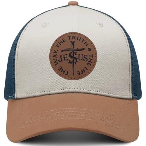 Christian Jesus Cross Hat American Flag Adjustable Faith Baseball Cap - Ideal Religious Gifts for Birthdays, Father's Day - color: Beige-brown