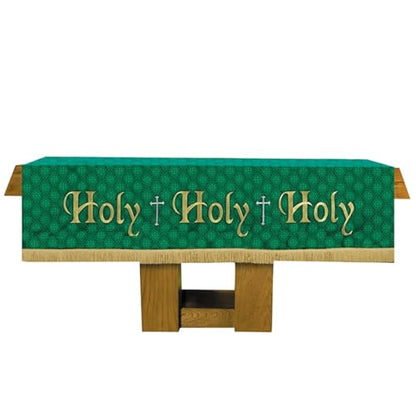 Trinity Church Supply Green Maltese Cross Jacquard Altar Frontal Church Communion Supplies Outdoor Indoor Party Table Cloth, 108 Inch x 52 Inch