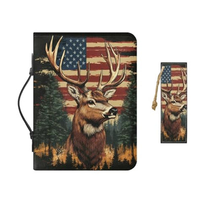 Bible Cover Case for Women Men Large Size Bible Holder with Bookmark Bible Carrying Case ladies Bible Bag,Size M-2XL - color: American Flag, size: Medium