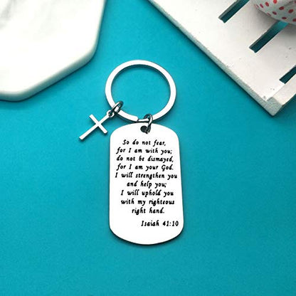 Xiahuyu Christian Keychain - Bible Verse Baptism & Communion Gift - Inspirational Religious Gifts for Women & Men - color: Christian-1
