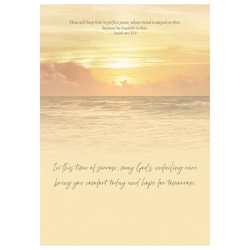 KJV Harmony Ocean Sunset Sympathy Card, 1 Count - color: Harmony