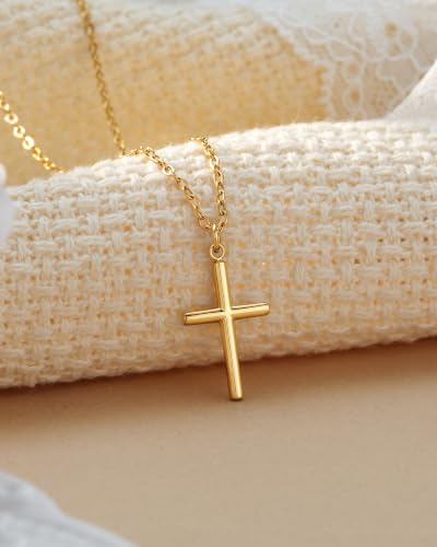 HGDEER God's Blessing Cross Necklace for Women, Dainty Christian Faith Gift