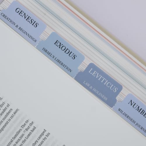 UPAFEXXI-Laminated Bible Tabs with Book Summaries, Bible Study Supplies - color: Summaries Blue2