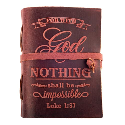 LEATHER VILLAGE Faith Journal Nothing Impossible Verse, Fuchsia 13x8. - color: Fuchsia, size: 13 inches X 8 inches