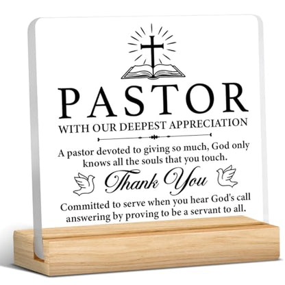Pastor Appreciation Gifts Christian Pastor Gift Acrylic Desk Sign - color: M60A06