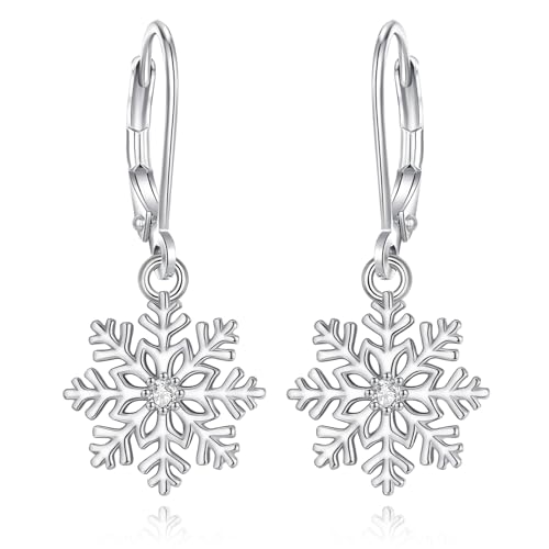 Vito Moonstone Turquoise Drop Earrings for Women, 925 Sterling Silver Hooks - style: Snowflake