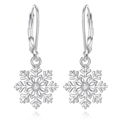 Vito Moonstone Turquoise Drop Earrings for Women, 925 Sterling Silver Hooks - style: Snowflake