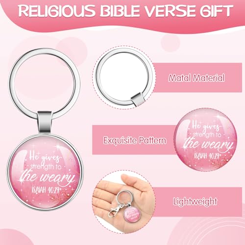 Jetec 150 Bible Verses Gift Set for 30 Christian Bookmarks 30 Scripture Ballpoint Pens 30 Christian Notebooks 30 Bible Verse Keychain 30 White Organza Bags for Women Men Office Church(Fresh) - style: Fresh