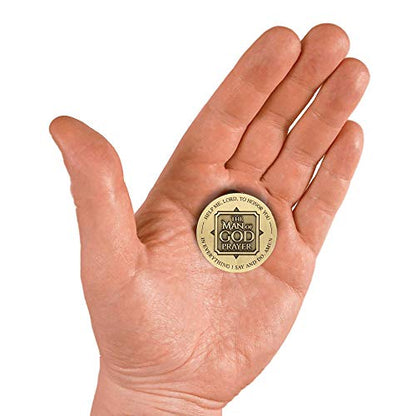 Dicksons Man of God Prayer Bronze Tone 2 inch Zinc Alloy Metal Automotive Visor Clip