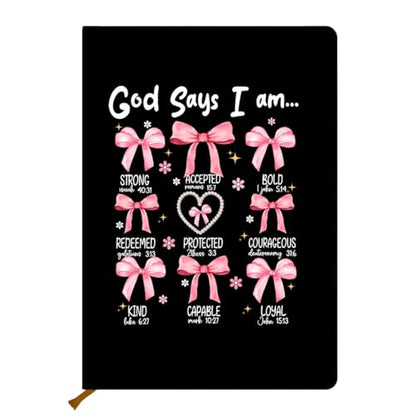 Bow Bible Verse Hard Shell Journal Notebook 200 Sheets (5.8 x 8.3) - color: Multi 1161