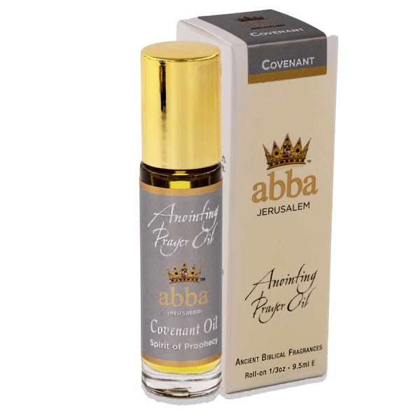 ABBA Oil Covenant 1/3oz Roll-On Anointing Oil in Gift Box - ABBA Jerusalem (Blend of Frankincense, Myrrh, Hyssop & Spikenard) - Bridgegroom to Bride & Jesus Christ to His Church (.33oz roll-on) - size: 0.33 Fl Oz (Pack of 1)