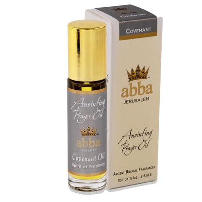 ABBA Oil Covenant 1/3oz Roll-On Anointing Oil in Gift Box - ABBA Jerusalem (Blend of Frankincense, Myrrh, Hyssop & Spikenard) - Bridgegroom to Bride & Jesus Christ to His Church (.33oz roll-on) - size: 0.33 Fl Oz (Pack of 1)