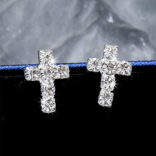 QiaTsed Earrings for Women Cross Stud Earrings Hypoallergenic Dainty Earrings Simple Small Earrings Ideal Jewelry Gift for Women