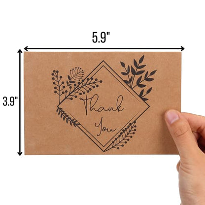 Mr. Pen- Thank You Cards with Envelopes, Brown Kraft Paper, 18 Pack, 4 x 6, Blank Inside, 6 Designs, Thank You Cards, Thank You Notes, Thank You Cards Bulk,Thank You Note Cards - color: Brown Kraft