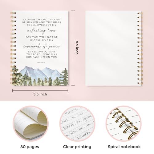 Christian Bible Spiral Notebook, 5.5x8.3 Inch - color: mountains
