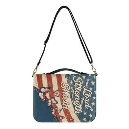 Book Covers Bible Covers for Women Men Large Size Bible Bag Tote - color: American Flag Butterfly Print, size: XX-Large