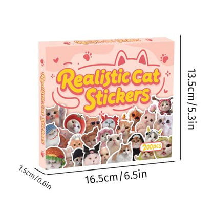 200 PCS Holographic Cat Stickers Pack, Kawaii Cat Meme Stickers Funny Kitten Sticker for Water Bottles Laptop Luggage Suitcase, DIY Waterproof Vinyl Decals Gifts for Adults - style: 200 PCS Holographic Cat Meme Stickers - With Gifts Box