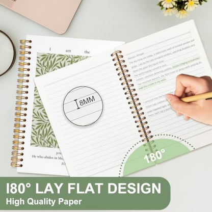 Sage Green Christian Spiral Notebook, Religious Journal Gifts for Women, Inspired Botanical Bible Scripture Hardcover Journal Notebook for Church Office,5.5x8.3 Inch - color: white-Sage Green Christian