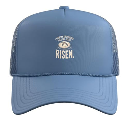 Risen Sourdough Christian Baker Amen Trucker Hat with Adjustable Mesh Back - color: Light Blue