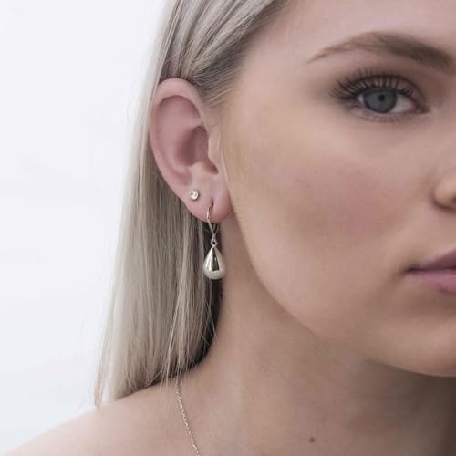 14K Gold Earring Cross Waterdrop Butterfly Heart Knot Earrings for Women Gold Silver Cross Leverback Drop Gold Silver Teardrop Hoop Dangle Earring White Gold Dangle Drop Earring - color: Silver-Waterdrop Leverback Dangle Earring