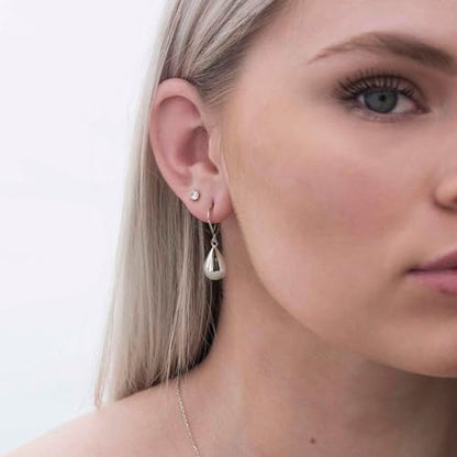 14K Gold Earring Cross Waterdrop Butterfly Heart Knot Earrings for Women Gold Silver Cross Leverback Drop Gold Silver Teardrop Hoop Dangle Earring White Gold Dangle Drop Earring - color: Silver-Waterdrop Leverback Dangle Earring