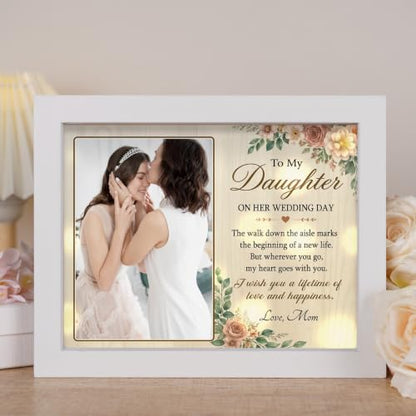 To My Daughter on Her Wedding Day - Light Up Photo Frame - color: Bride