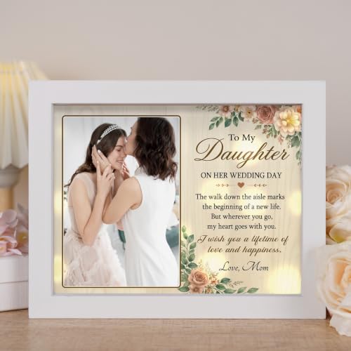To My Daughter on Her Wedding Day - Light Up Photo Frame - color: Bride