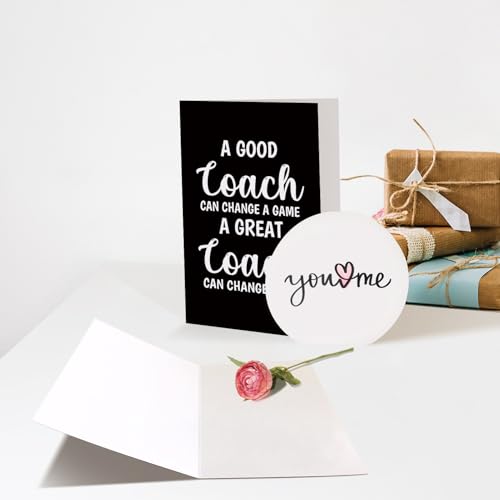 Chenive Thank You Coach Card, Coach Birthday Card, Coaches Retirement Gifts for Men Women, Basketball Soccer Football Volleyball Wrestling Sports Coaches Appreciation Gifts - color: Thank You Coach