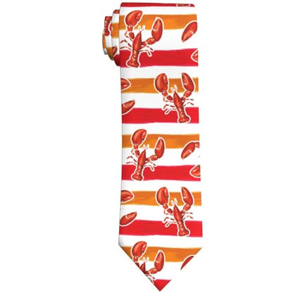 Men's Neckties, Novelty Printed Skinny Tie for Work Casual Party - color: Lobster