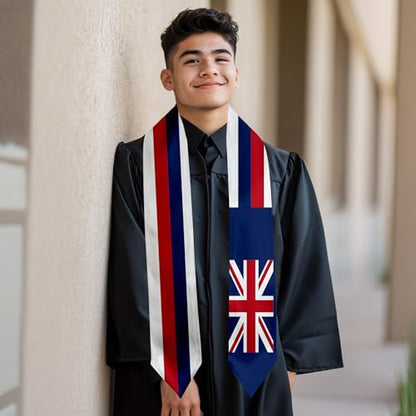 Graduation Satin Sash Scarf 72" Stole - color: Hawaii Flag