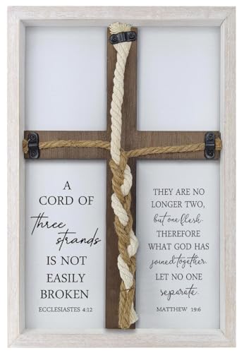 A Cord of Three Strands Wedding Ceremony Sign, 22x16 Inch, White - color: White, size: 22X16Inches