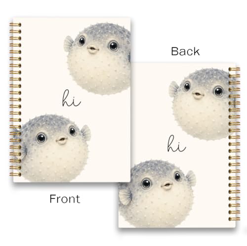 Cute Animal Puffer Fish Spiral Journal Notebook Gift for Women Girls - color: Pufferfish