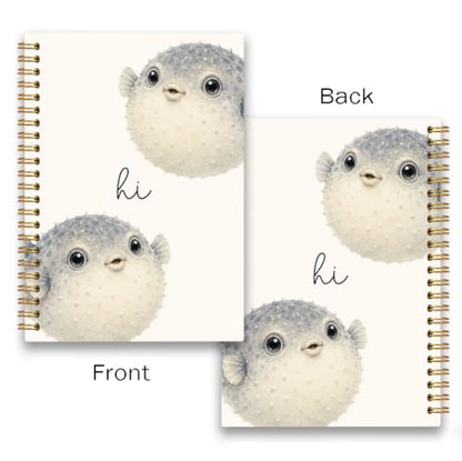 Cute Animal Puffer Fish Spiral Journal Notebook Gift for Women Girls - color: Pufferfish