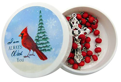 Cardinal Rosary Set with Rose Scented Wooden Beads and a Metal Cross