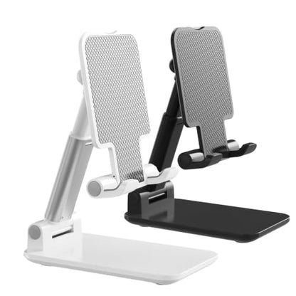 Phone Stand for Desk, Cell Phone Holder Cute Smart Cellphone Stand Foldable Stands Compatible with Under 8" Devices, Office Accessories - color: Black&White
