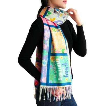 Prayer Shawls For Women Christian Gifts Inspirational Bible Verses Wrap Scarf for Teacher Mother Church Gifts - color: Multicolor