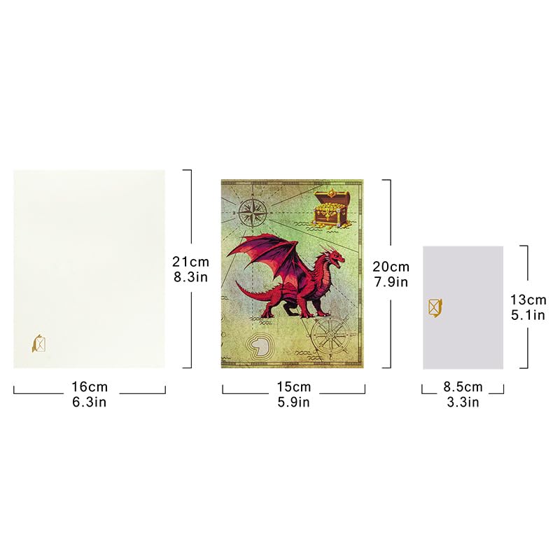 3D Pop Up Interesting Cards for men - Dragon Greeting Card - color: Fire-breathing dragon
