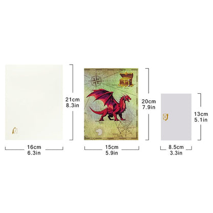 3D Pop Up Interesting Cards for men - Dragon Greeting Card - color: Fire-breathing dragon