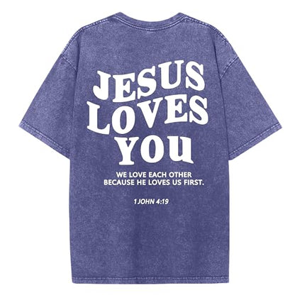 Christian Believer Faith God Religious T-Shirt Jesus Shirts for Women Men - color: Royal Blueb, size: Medium