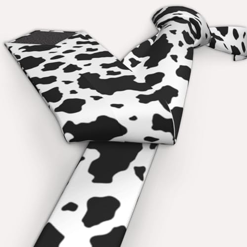 Men's Neckties, Novelty Printed Skinny Tie for Work Casual Party - color: Cow Print