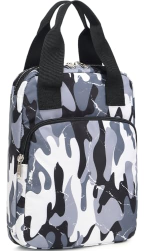 DSIUE Kids Bible Cover Bible Bag Bible Carrying Case for Boys with Handles Childrens Bible Book Covers Camo Grey