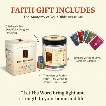 Bible Verse Jar with 90 Bible Verse Cards, Read This When Bible Verses Jar, Prayer Religious Catholic Christmas Christian Gifts For Women, Men - color: Bible Verses Jar