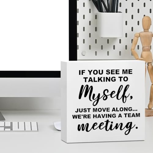 Funny Office Supplies Rustic Desk Decor White Wooden Box Sign - color: White0376