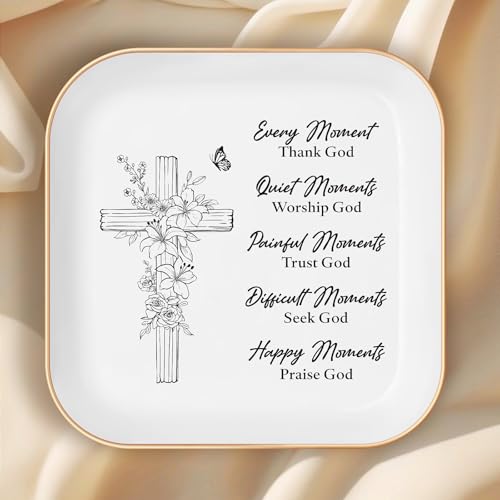 Christian Gifts – Bible Verses Jewelry Tray, Personalized Jewelry Dish - style: Thank God