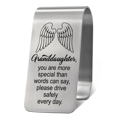 Granddaughter You are More Special Visor Clip for Cars Driver Gifts - color: silver 4