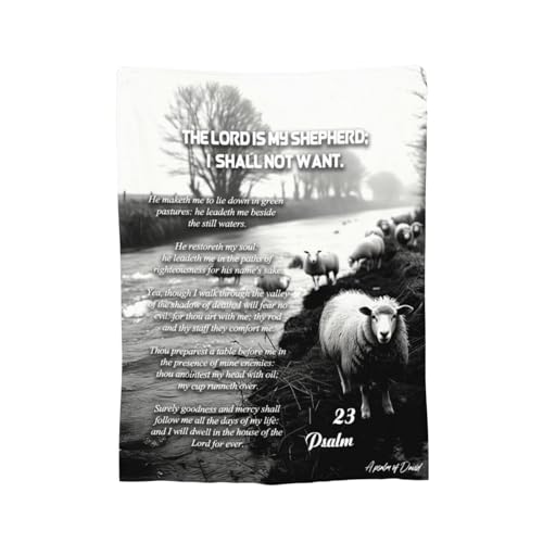 Psalm 23 Gifts Blanket 80"X60" Bible Verses Christian Scripture Bed Throw Blanket Soft Lightweight Cozy Warm Religious Blankets for Kids Teens Men Women - color: Psalm 23, size: 80"x60"