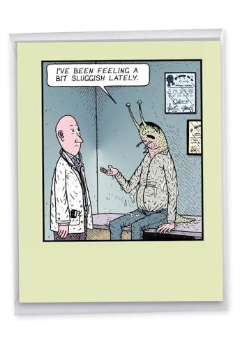 NobleWorks Jumbo Feel Better Greeting Card w/Envelope Sluggish Humor J9744 - style: Feeling Sluggish